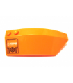 Orange Wedge 8 x 3 x 2 Open Right with Filler Cap and 'WARNING FLAMMABLE LIQUID'