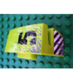Lime Technic, Panel Car Mudguard Left with '5' Scratches, Splatter and Danger Stripes