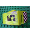 Lime Technic, Panel Car Mudguard Right with '5' Scratches, Splatter and Danger Stripes