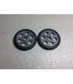 Dark Bluish Gray Technic Wedge Belt Wheel (Pulley) with Black Technic Wedge Belt Wheel Tire