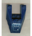 Dark Blue Wedge 6 x 4 Cutout with Stud Notches with Silver Circuitry (Right Foot)
