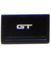 Black Slope 30 1 x 2 x 2/3 with Silver 'GT' Pattern on Black Background (Sticker) - Set 75871