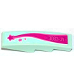 Light Aqua Slope, Curved 4 x 1 with '3063-JV' and Magenta Shooting Star Pattern Model Left