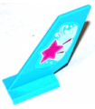 Medium Azure Tail Shuttle with Magenta Star on Butterfly Wing Pattern on Both Sides (Stickers)