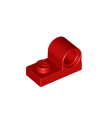 Red Plate, Modified 1 x 2 with Pin Hole on Top