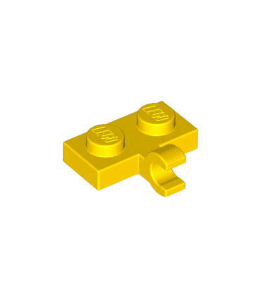 Yellow Plate, Modified 1 x 2 with Clip Horizontal on Side