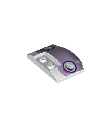 White Wedge 3 x 4 x 2/3 Triple Curved Smooth with Smiling Face Headlights Pattern