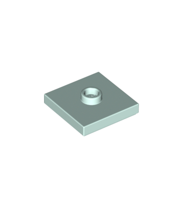 Light Aqua Plate, Modified 2 x 2 with Groove and 1 Stud in Center