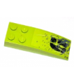 Lime Slope, Curved 6 x 2 with Black '6', Scratches and Splatters Pattern Model Left Side (Sticker)