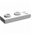 White Hinge Plate 1 x 2 with 3 Fingers on End - Hollow Studs