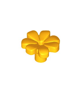 Bright Light Orange Friends Accessories Flower with 7 Thick Petals and Pin