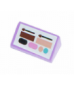 Medium Lavender Slope 30 1 x 2 x 2/3 with Paintbox, Mirror and Makeup Brushes (Brushes on Top) Pattern (Sticker)