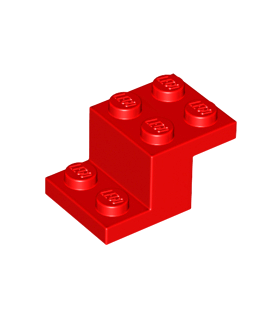 Red Bracket 3 x 2 x 1 1/3 with Bottom Stud Holder