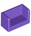 Dark Purple Panel 1 x 2 x 1 with Rounded Corners and 2 Sides
