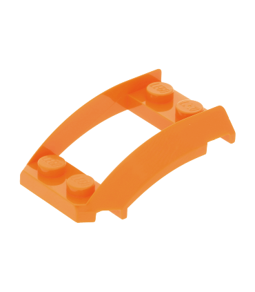 Orange Wedge 4 x 3 Open with Cutout and 4 Studs