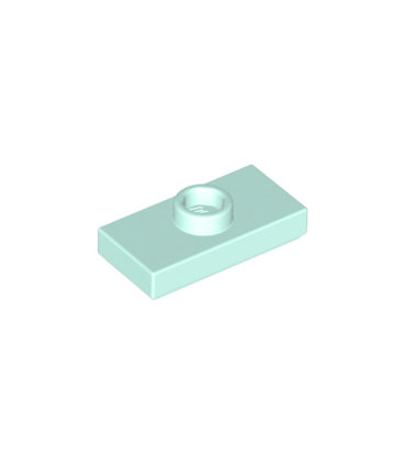 Light Aqua Plate, Modified 1 x 2 with 1 Stud with Groove and Bottom Stud Holder (Jumper)