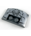 Dark Bluish Gray Wedge 3 x 4 x 2/3 Triple Curved Smooth with Light Bluish Gray Rock Creature Face Pattern