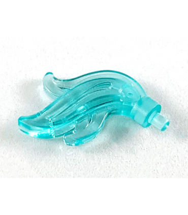 Trans-Light Blue Minifigure, Plume Feather Triple Compact / Flame / Water