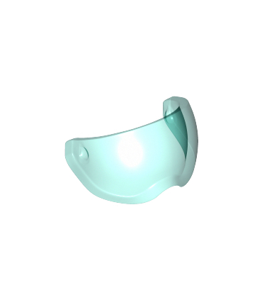 Trans-Light Blue Minifig, Visor Flight Helmet