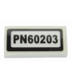 White Tile 1 x 2 with Groove with 'PN60203' License Plate Pattern (Sticker) - Set 60203