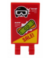 Red Tile, Modified 2 x 3 with 2 Clips with 'SALE!', Ski Helmet and Snowboards Pattern (Sticker) - Set 60203