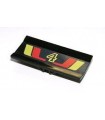 Black Hinge Panel 6 x 3 with Red and Yellow Stripes and Number 4 Pattern