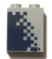 Light Bluish Gray Brick 1 x 2 x 2 with Inside Stud Holder with Dark Blue Pixelated Gradient Pattern Model Right Side (Sticker)