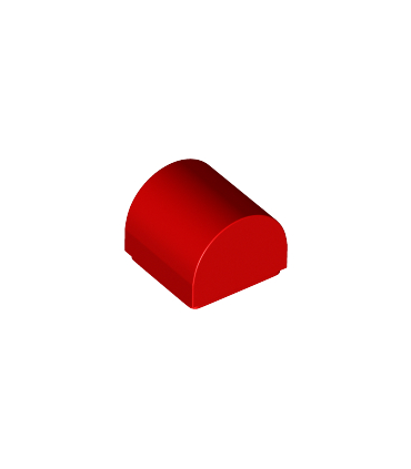 Red Brick, Modified 1 x 1 x 2/3 No Studs, Curved Top