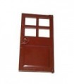 Reddish Brown Door 1 x 4 x 6 with 4 Panes and Stud Handle