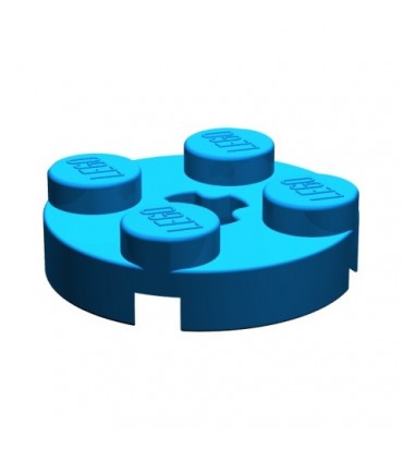 Blue Plate, Round 2 x 2 with Axle Hole