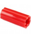 Red Technic, Axle Connector (Smooth with x Hole + Orientation)