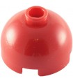 Red Brick, Round 2 x 2 Dome Top - Hollow Stud with Bottom Axle Holder x Shape + Orientation