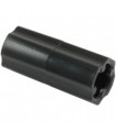 Black Technic, Axle Connector 2L (Smooth with x Hole + Orientation)