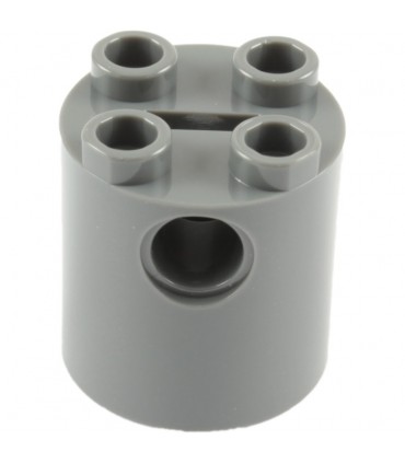 Dark Bluish Gray Brick, Round 2 x 2 x 2 Robot Body - with Bottom Axle Holder x Shape + Orientation