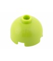 Lime Brick, Round 2 x 2 Dome Top - Hollow Stud with Bottom Axle Holder x Shape + Orientation