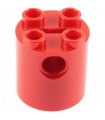 Red Brick, Round 2 x 2 x 2 Robot Body - with Bottom Axle Holder x Shape + Orientation