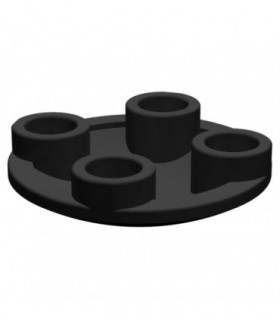 Black Plate, Round 2 x 2 with Rounded Bottom