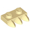 Tan Plate, Modified 1 x 2 with 3 Teeth (Claws)