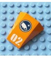 Orange Wedge 4 x 4 No Top Studs with Arctic Explorer Logo and White '02' Pattern (Sticker) - Set 60034