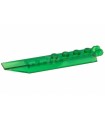 Trans-Green Hinge Plate 1 x 8 with Angled Side Extensions, Squared Plate Underside