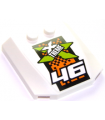 White Wedge 4 x 4 x 2/3 Triple Curved with '46' and Xtreme Logo Pattern (Sticker) - Set 60146