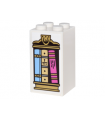 White Brick 2 x 2 x 3 with Gold Bookcase with Crest and 3 Books Pattern (Sticker) - Set 41067