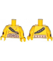 Yellow Torso Bare Chest with Muscles Outline, Scar, Copper Belt and Shoulder Strap / Yellow Arms w/ Wristbands / Yellow Hands