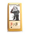Pearl Gold Tile 1 x 2 with Groove with Ninjago Game Card with Black Kendo Cole Pattern (Sticker) - Set 70589