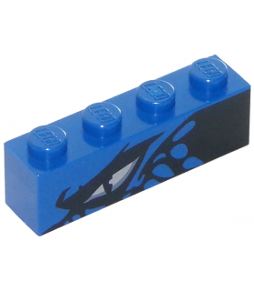 Blue Brick 1 x 4 with Dragon Eye Left Pattern