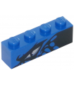 Blue Brick 1 x 4 with Dragon Eye Left Pattern