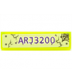 Trans-Neon Green Tile 1 x 4 with License Plate 'ARJ3200', Spider Web, Cracks and Rivets Pattern (Sticker) - Set 70734