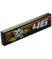 Black Tile 1 x 4 with '46' and Xtreme Logo Pattern Model Right (Sticker) - Set 60146