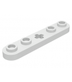 White Technic, Plate 1 x 5 with Smooth Ends, 4 Studs and Center Axle Hole