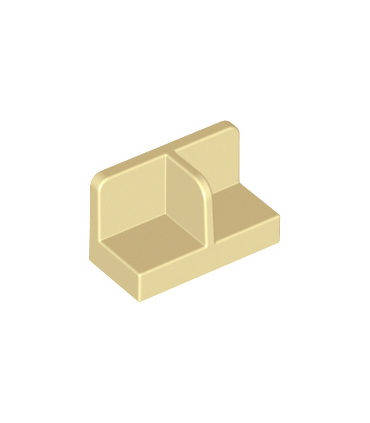 Tan Panel 1 x 2 x 1 with Rounded Corners and Center Divider